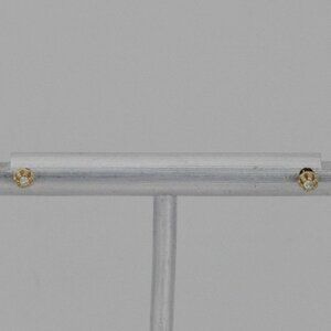 14k Solid Yellow Gold Diamond Stud Earrings